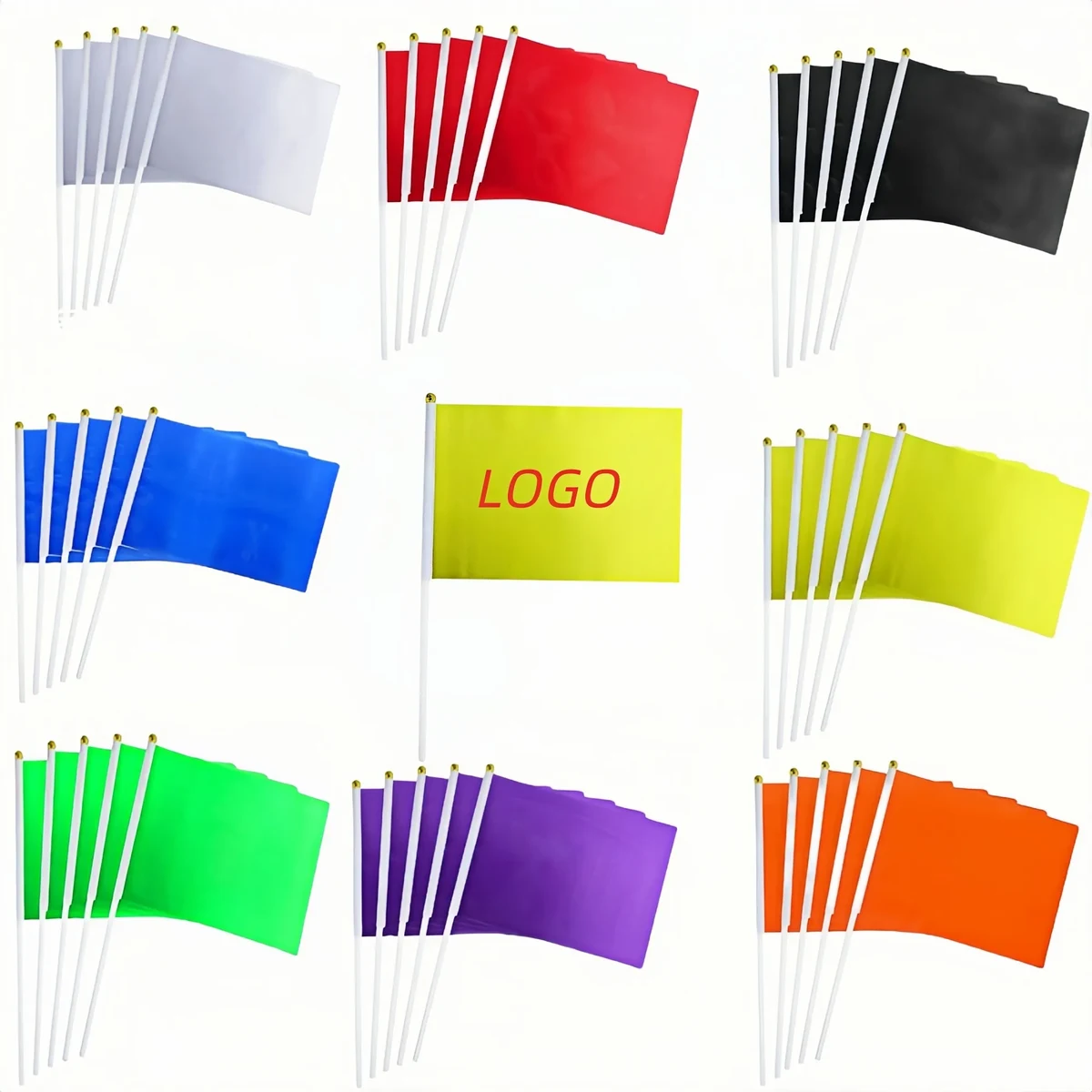 Plain Color Small Stick Flags 1
