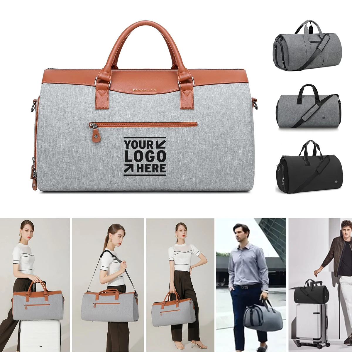 Men Womens Duffle Travel Garment Convertible Suit Shoe Compartment Large Capacity Weekender Bag 1