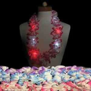 33" LED Light Up Glow Silk Flower Leis 1
