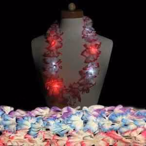 33" LED Light Up Glow Silk Flower Leis