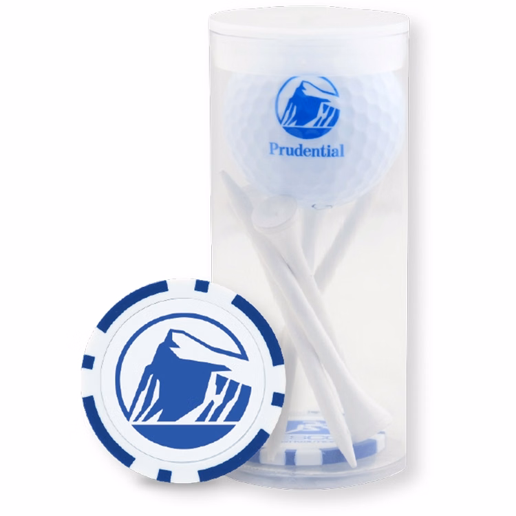 1-Ball & 5-Tee Tube w/Poker Chip