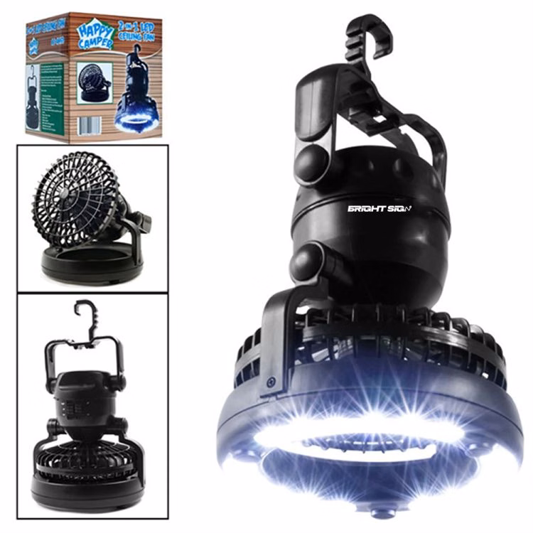Portable LED Camping Lantern with Integrated Fan
