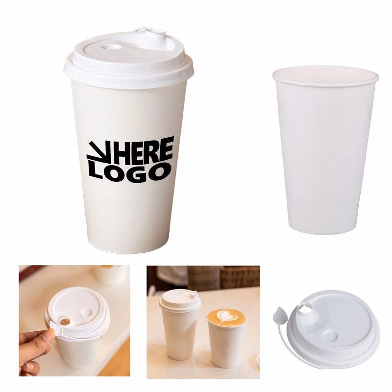 16 oz Insulated Paper Cup With Lids MOQ 100
