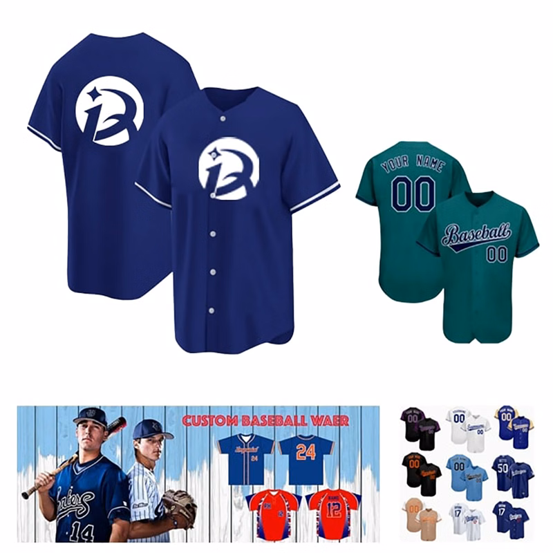 Breathable Button-Down Baseball Jersey