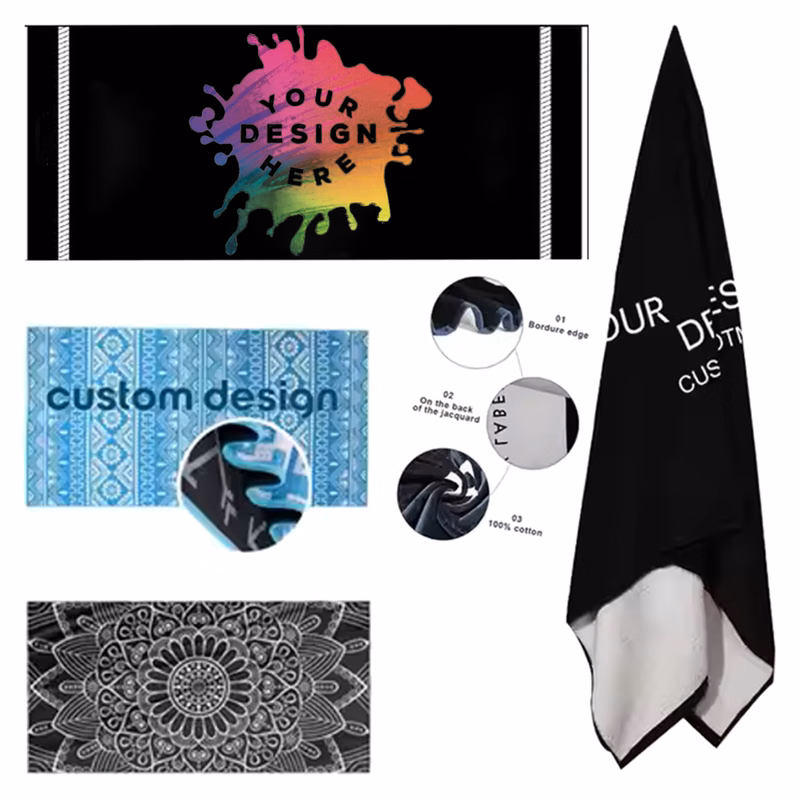 MOQ 10pcs Premium Microfiber Printed Beach Towel
