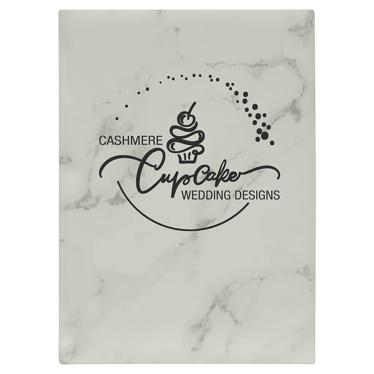 7" x 9 1/2" White Marble Leatherette Sketch Book-Unlined Paper 1