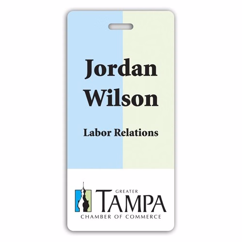 Laminated Personalized Name Badge/Tag (2.125"x4.375") Rectangle