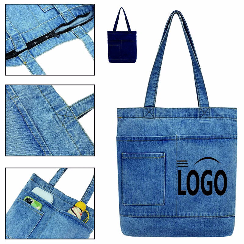 Full Color Durable Denim Tote Bag