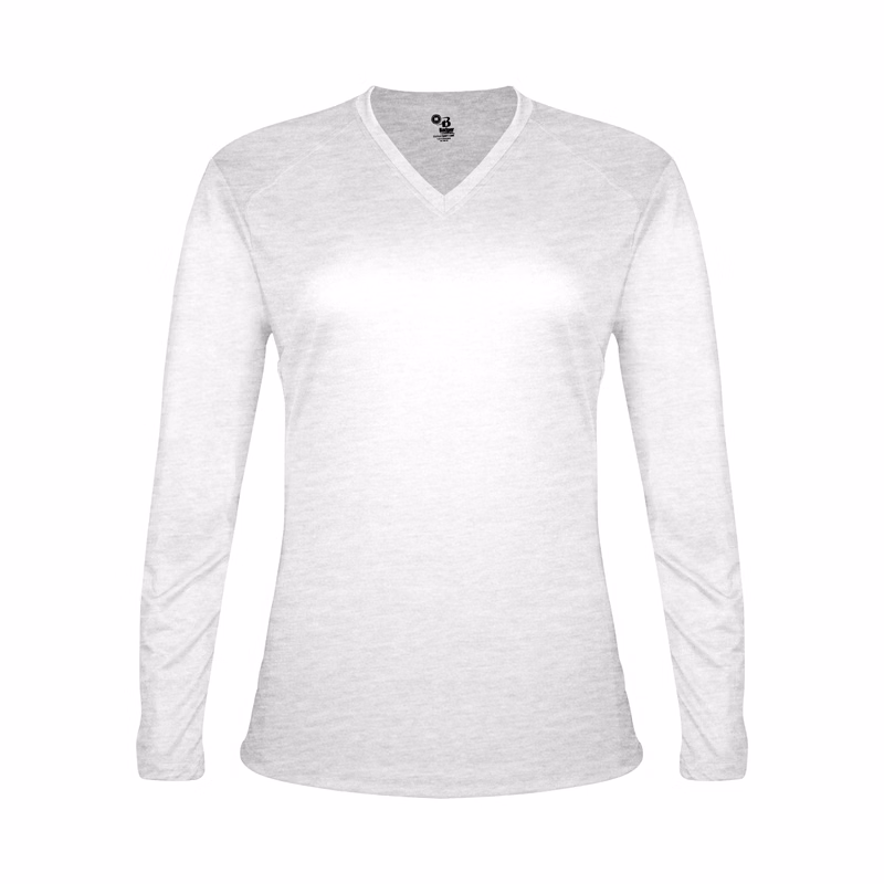 TRI-BLEND LADIES' V-NECK L/S T