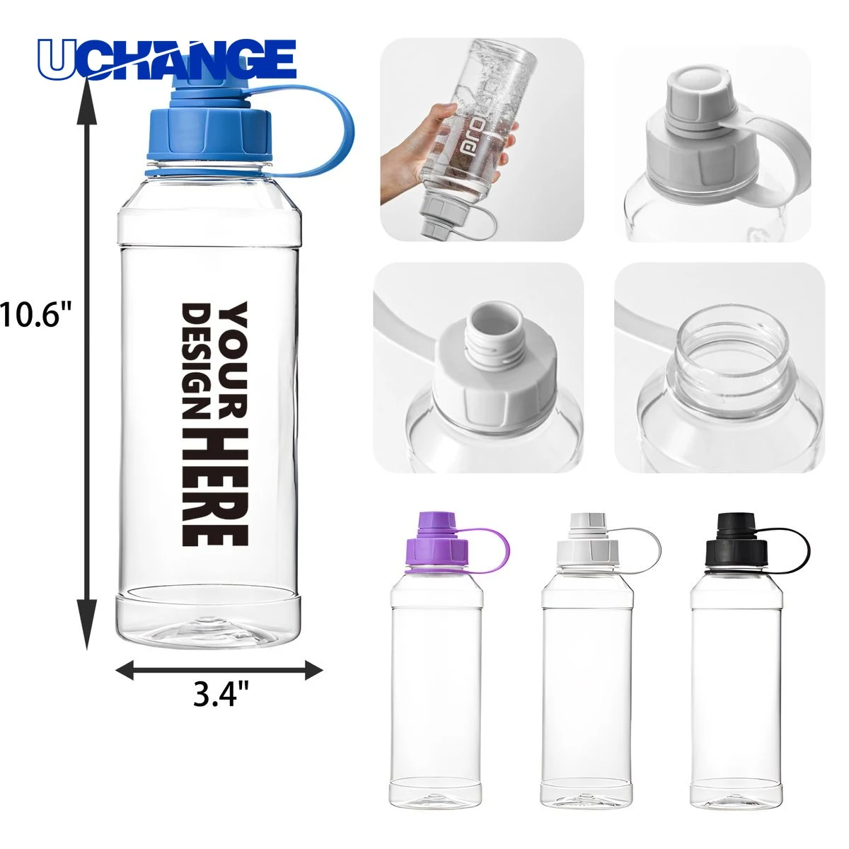 Sturdy Plastic Water Bottle Container (33 Oz) 1