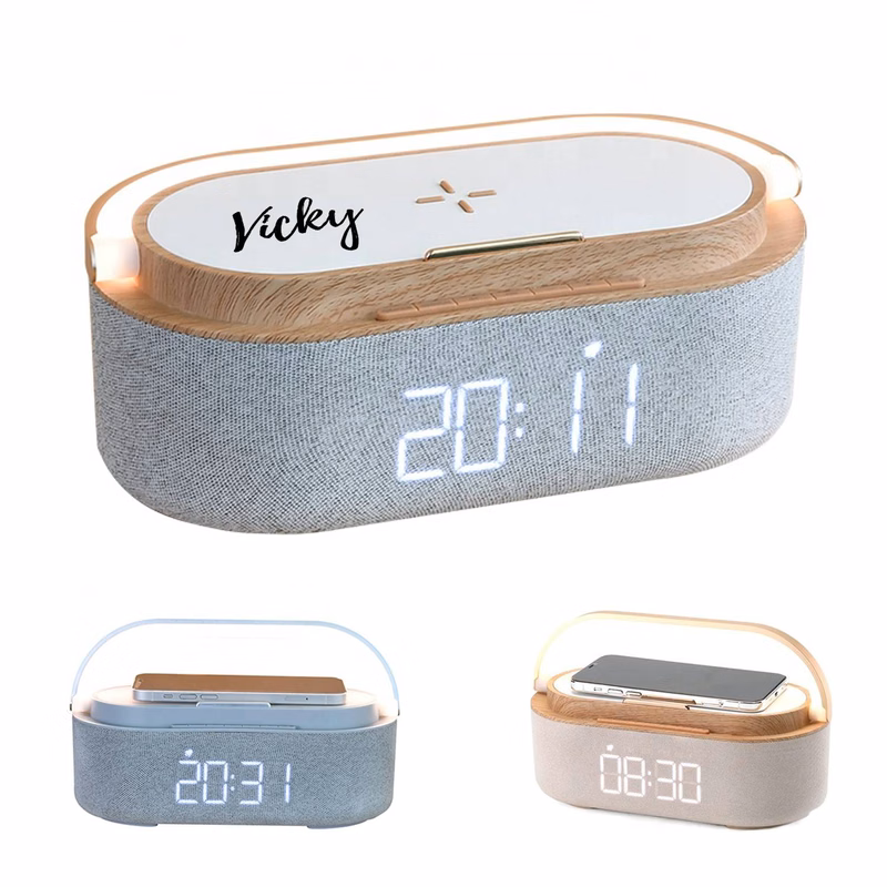 Wireless Charging Bluetooth Speaker w/ Alarm Clock