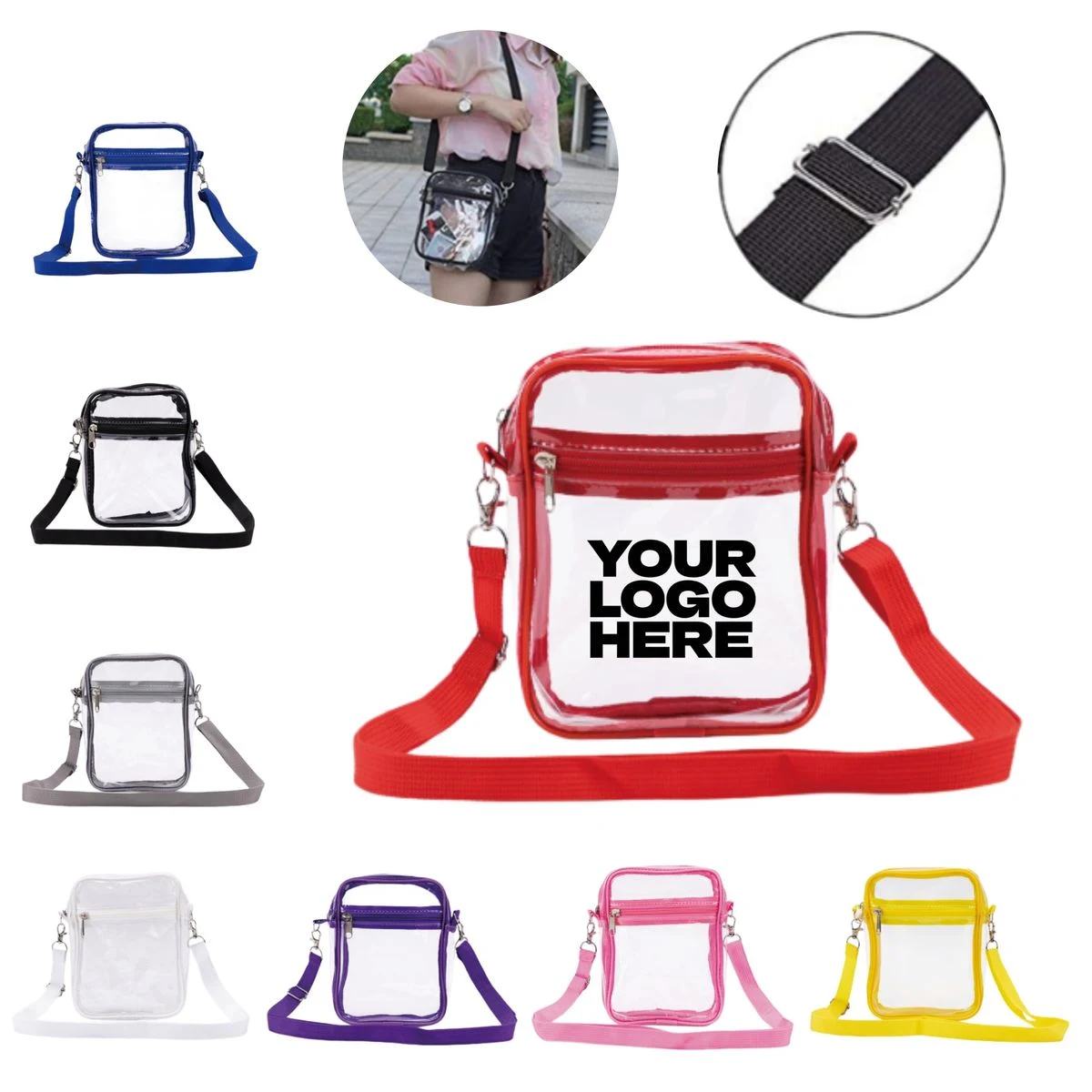 Clear PVC Crossbody Bag With Shoulder Strap 1
