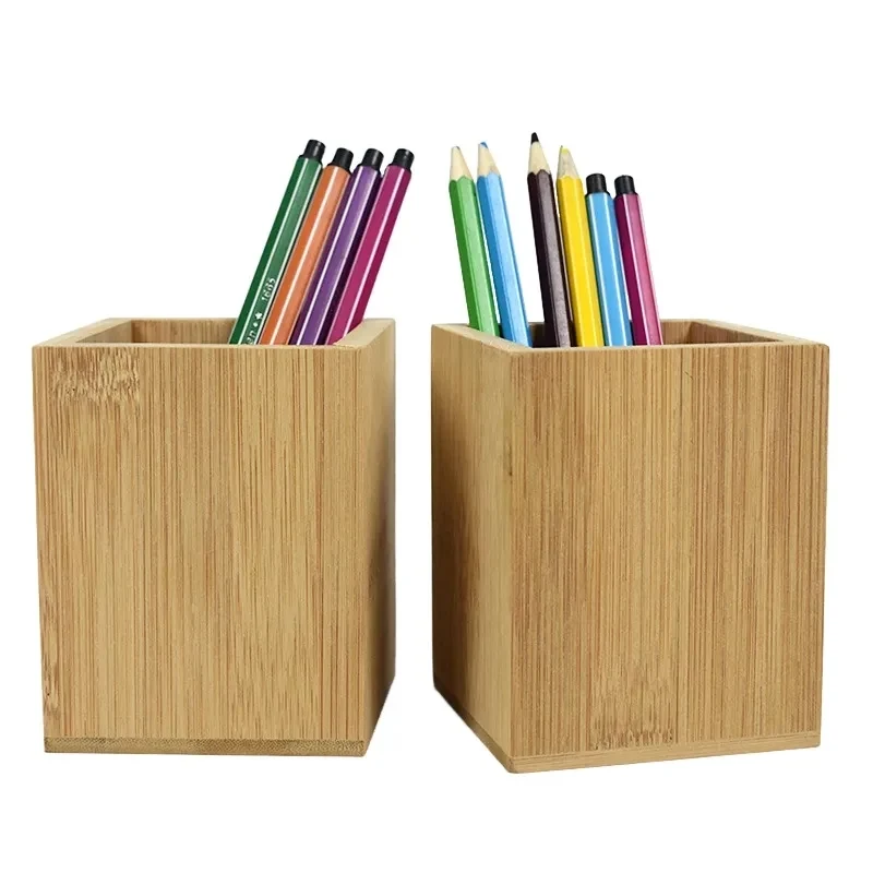 Desktop Bamboo And Wood Pen Holder 1