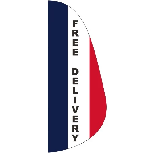 "FREE DELIVERY" 3' x 8' Message Feather Flag 1