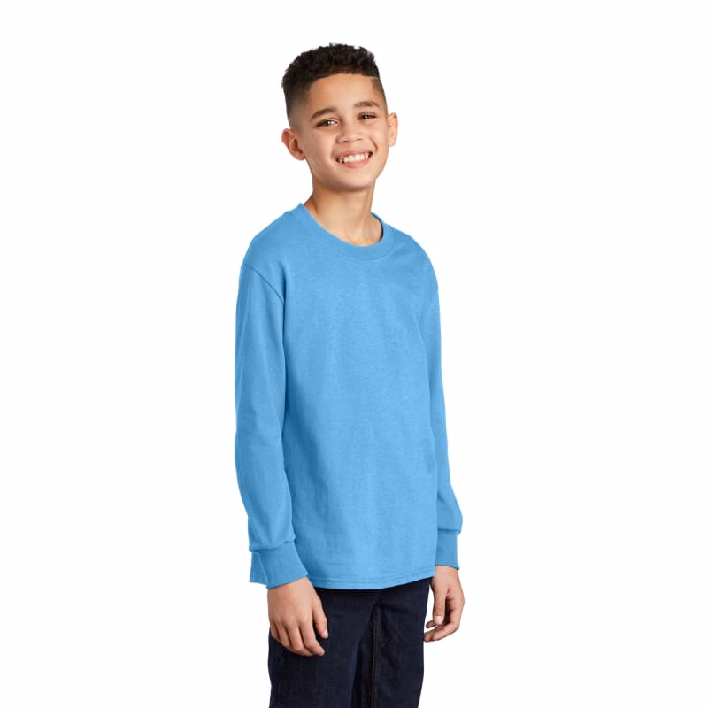 Port & Company Youth Long Sleeve Core Cotton Tee.