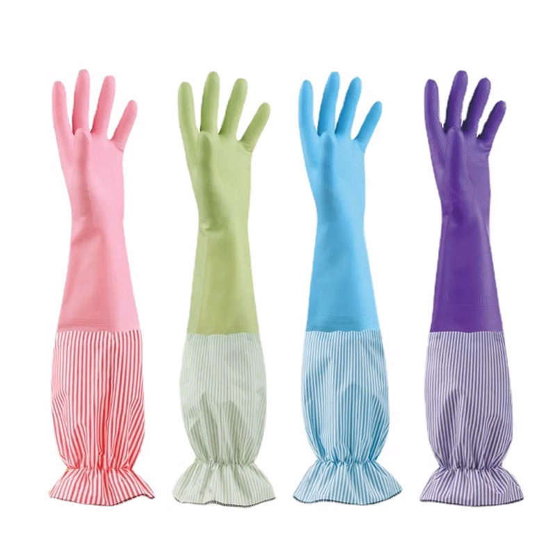 Plush And Thicken Long Cuff Dishwashing Gloves