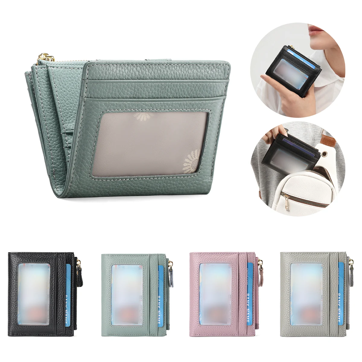 Genuine Leather Bifold Card Holder RFID Blocking Wallet 1