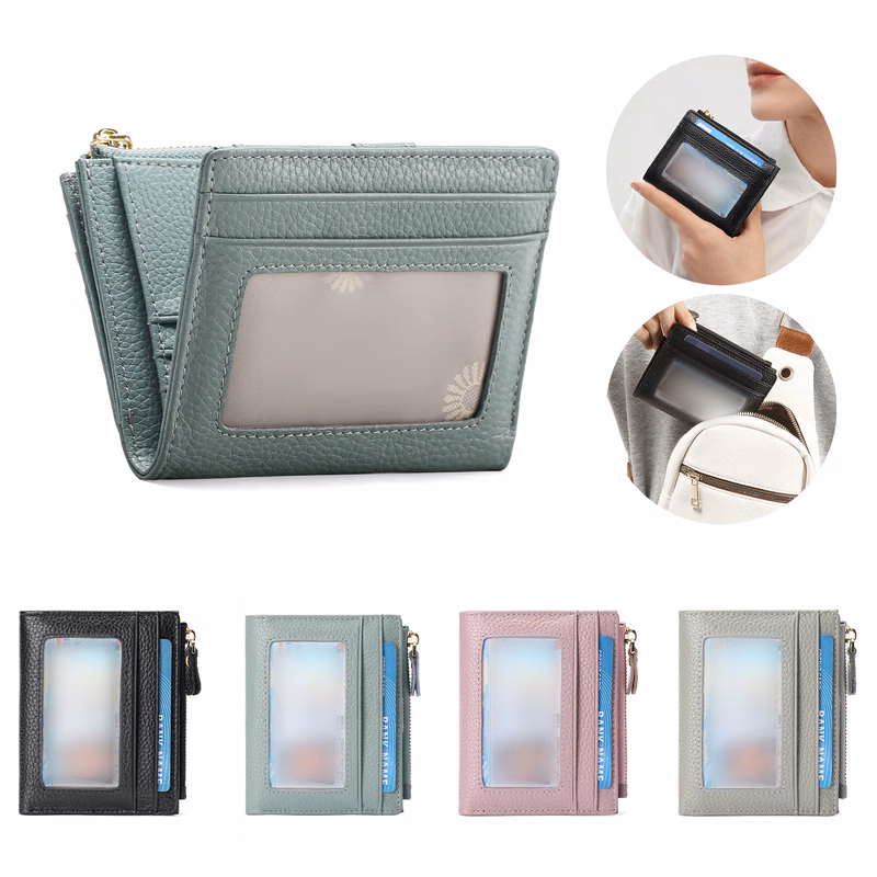 Genuine Leather Bifold Card Holder RFID Blocking Wallet