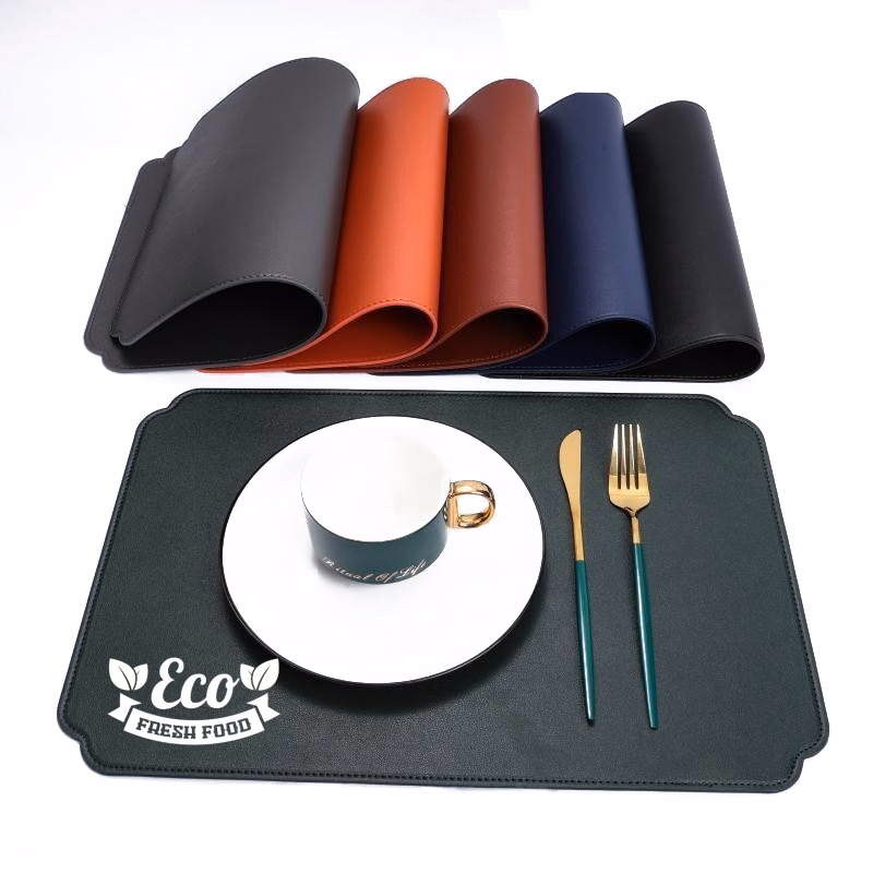 Thick Scalloped Leather Placemat Table Mat