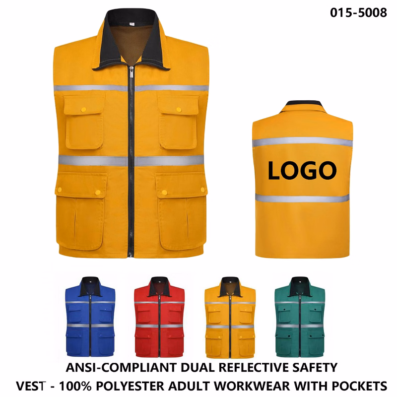 Dual Reflective Utility Vest ?C Four Pockets, Custom Logo Available