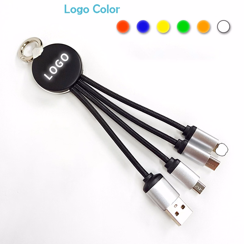 3 in1 USB Charging Cable w/LED Backlight LOGO