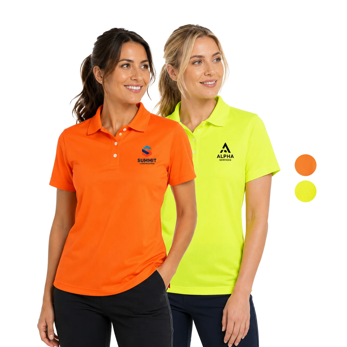 Hi-Viz Non-ANSI Women's Safety Workwear Polo 1