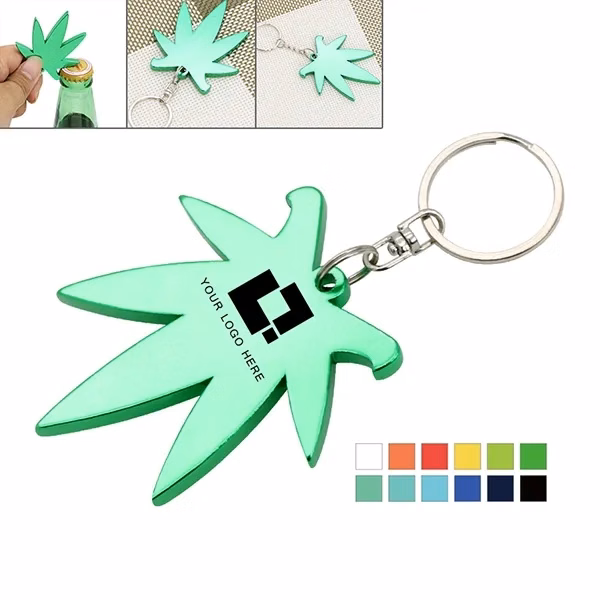 Cannabis Leaf Bottle Opener Keychains