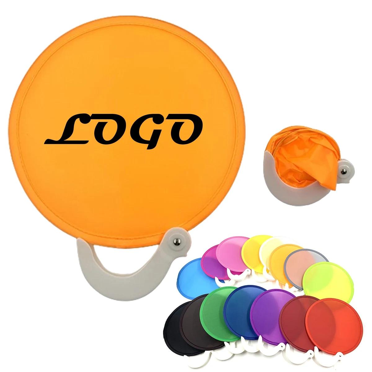 Moq 100 Pcs Pop Up Folding Fan W/ Handle 1