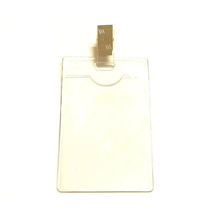 Clear vertical vinyl badge holder 1