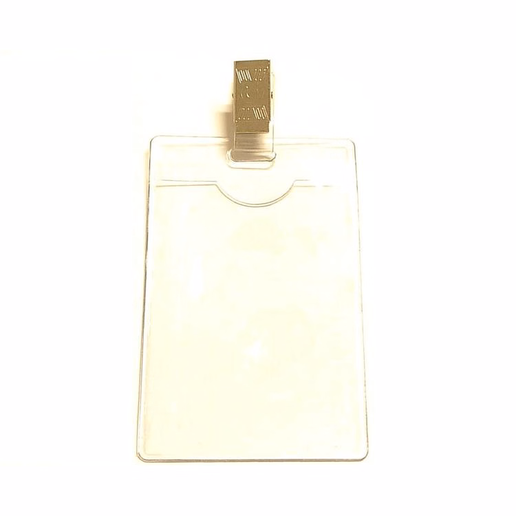 Clear vertical vinyl badge holder