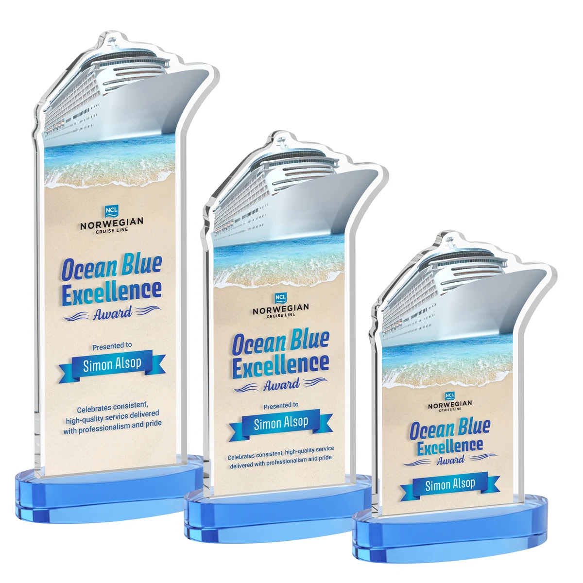 Voyager VividPrint™ Award on Alberton Base - Sky Blue 1