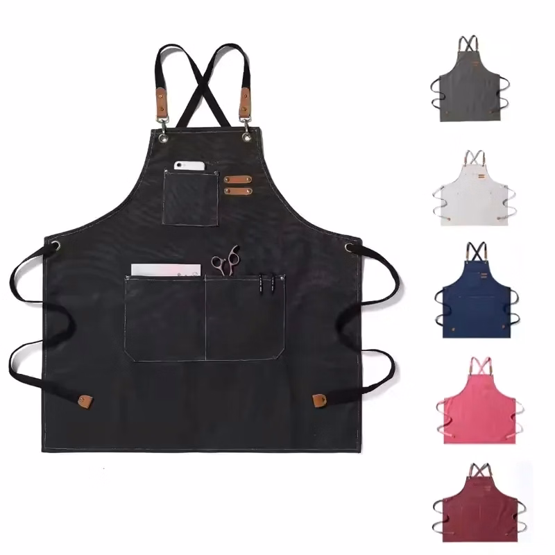 Denim Aprons with Cross Back Adjustable Straps