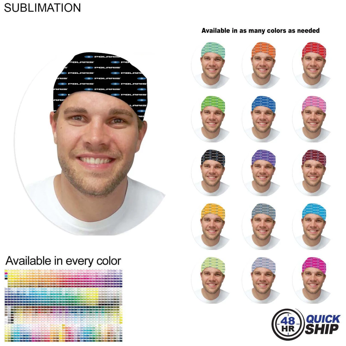 48 Hr Quick Ship - Team Building Sublimated Multifunction 2-Ply WINTER Tubular Headwear 1