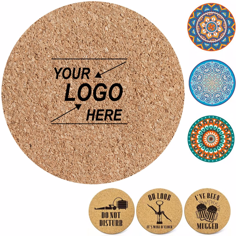 Heat-Resistant Round Cork Trivet Coaster for Kitchen