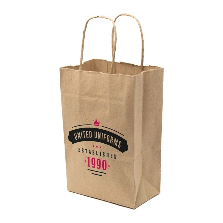Full Color 1-Sided Kraft Paper Bag Shoppers (5.5" x 8.375" x 3.25") 1