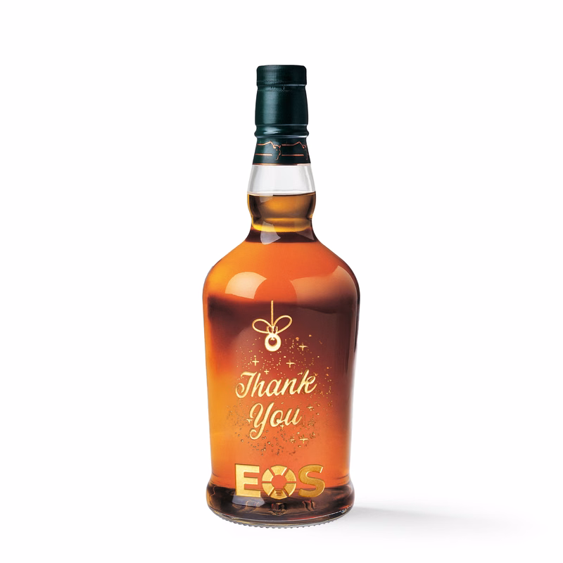 Etched Buffalo Trace Bourbon Liquor Bottle
