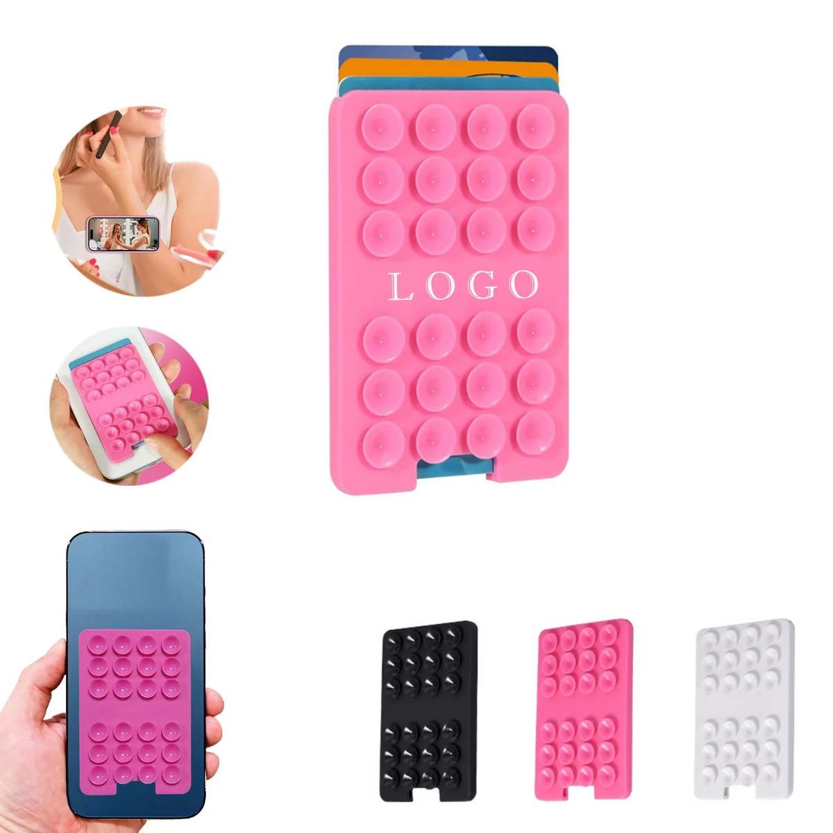 Suction Cup Card Holder For Phone Phone Sticky Wallet 1
