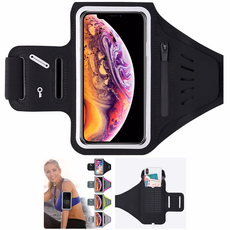 Running Cell Phone Armband with Zipper Pocket