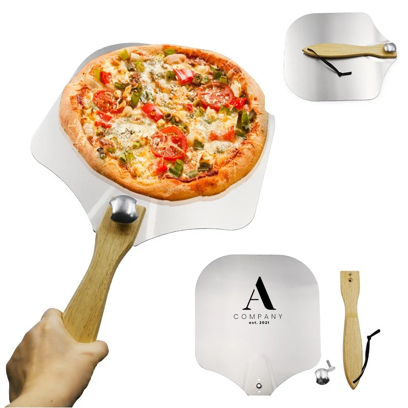 Aluminum Pizza Spatula With Foldable Wooden Handle 1