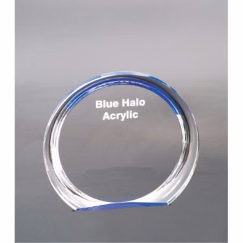 6 3/8" Blue Round Halo Acrylic Award