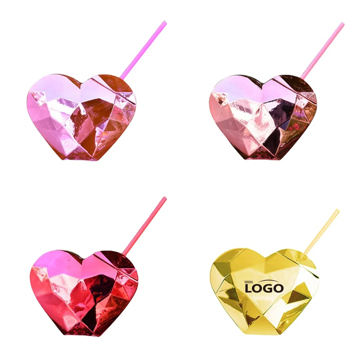 Heart Shaped Drinking Cup with Straw 1