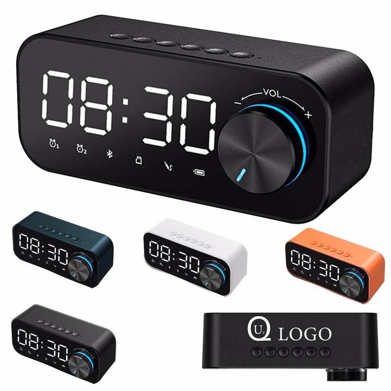 Desktop Alarm Clock Bluetooth Speaker W/Night Light
