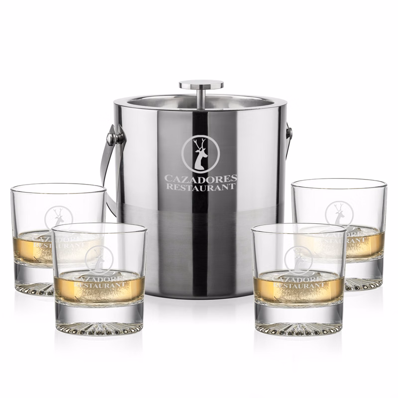 Catania Ice Bucket & Romford On-the-Rocks Set