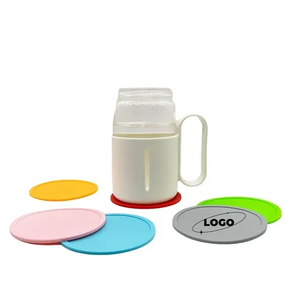 Custom 3.54 inch Round Silicone Coaster with Non-Slip Heat Protection — Drinkware Promo 1