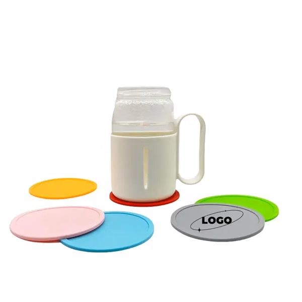 Custom 3.54 inch Round Silicone Coaster with Non-Slip Heat Protection — Drinkware Promo