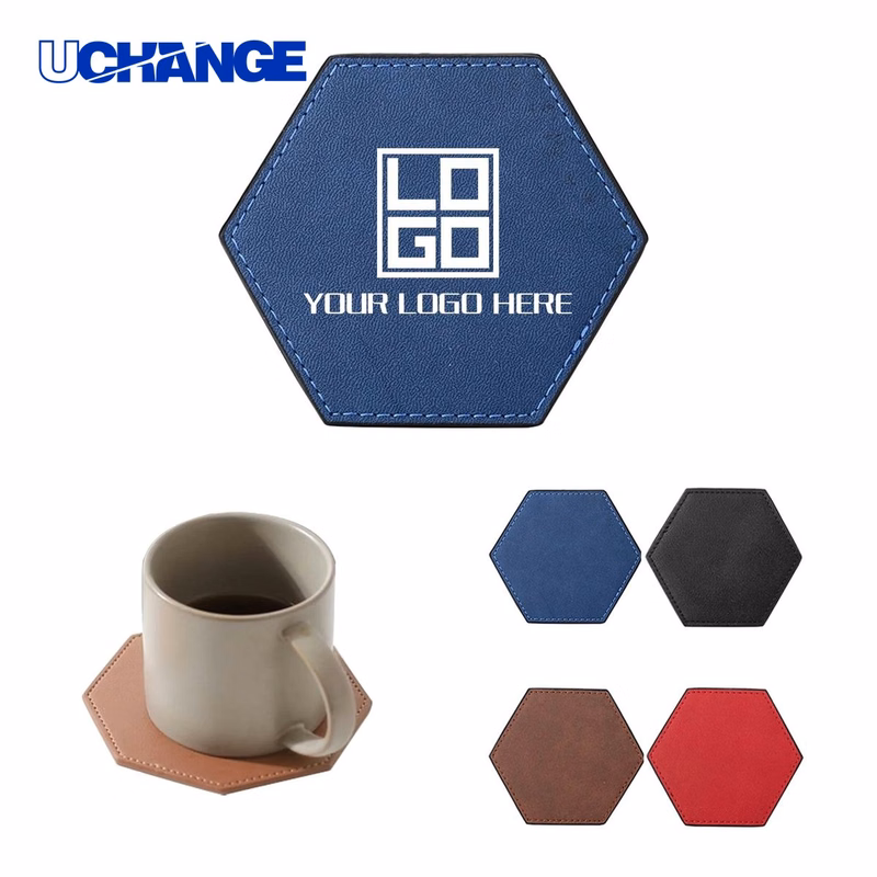 PU Leather Insulated Pentagon Coaster Mat