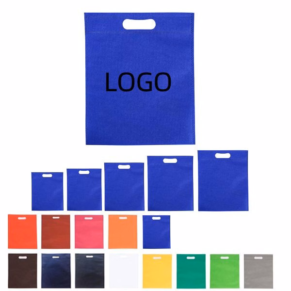 Reusable Non-Woven Bag W/ Die Cut Handles (13 3/4" W x 17 3/4" H)