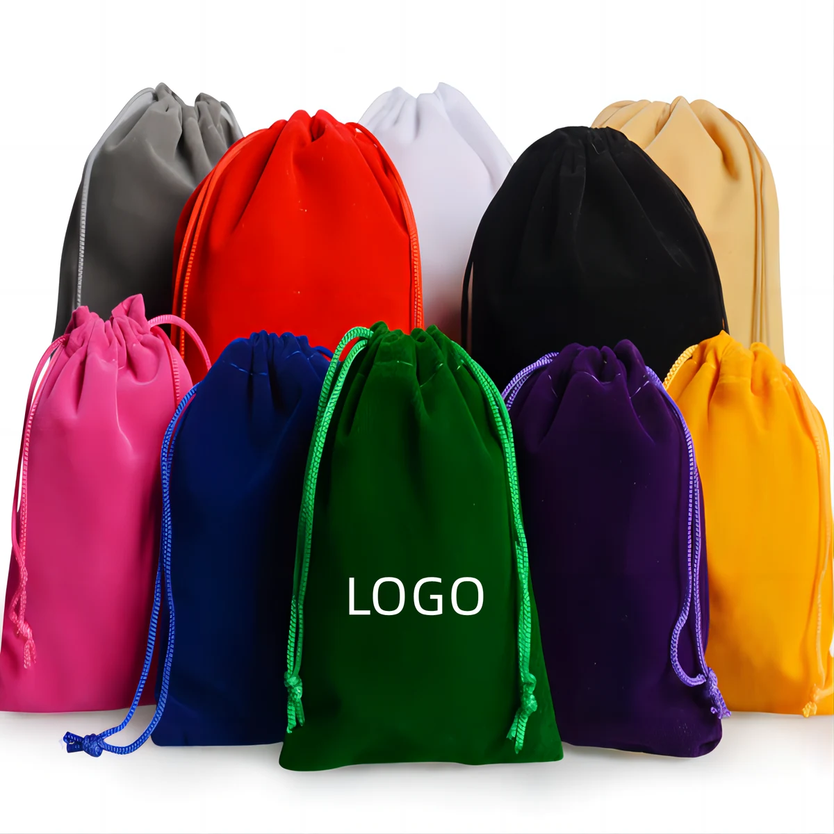 Full Color Pile Coating Drawstring Gift Bag MOQ 100pcs 1