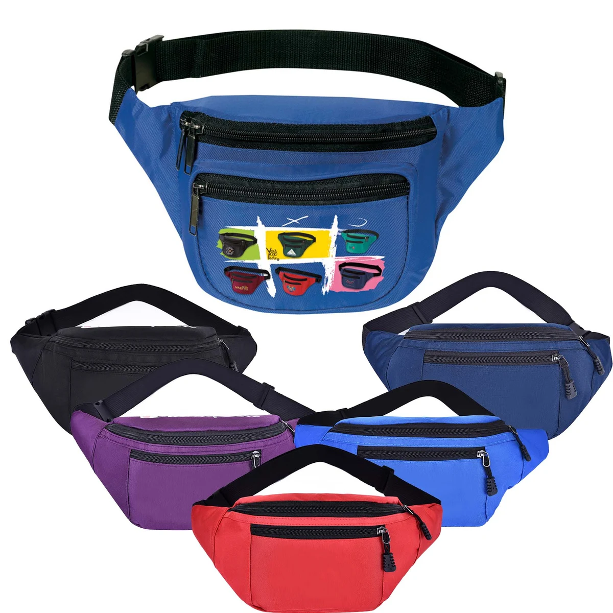 Double Layer Zipper Waist Bag 1