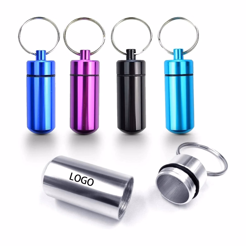 Aluminum Alloy Waterproof Medicine Bottle Key Chains